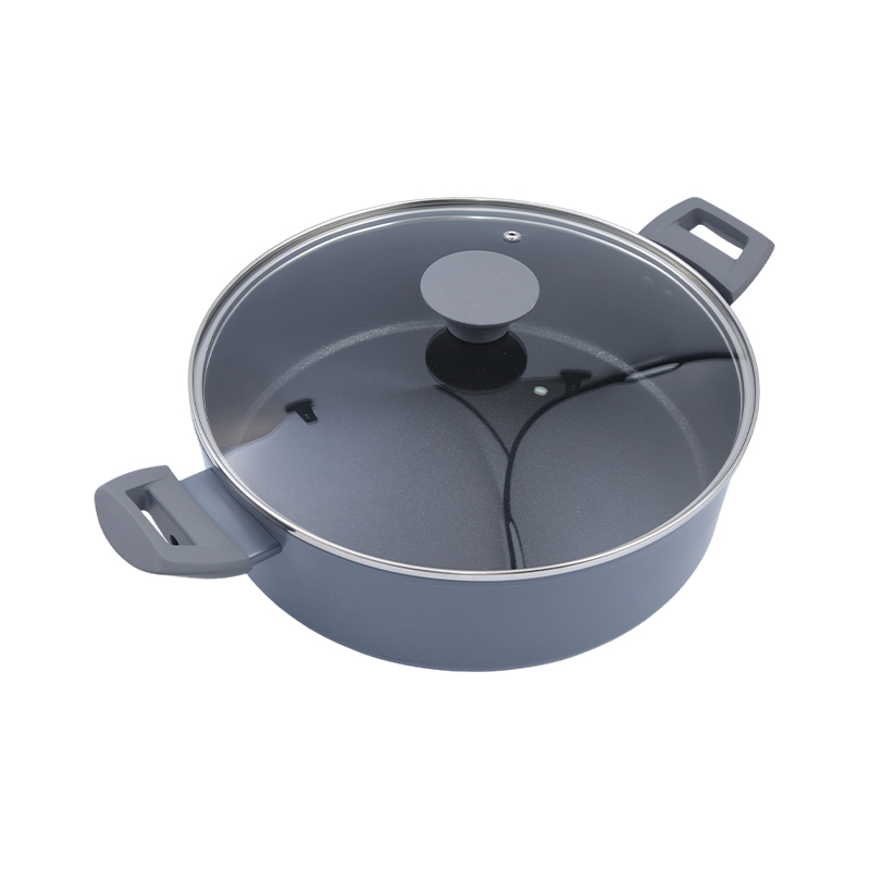 Casserole Alúmanam Dhíreach Éadomhain brionnaithe